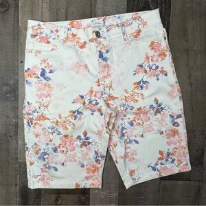 J. Jill White and Pink Denim Shorts size 8